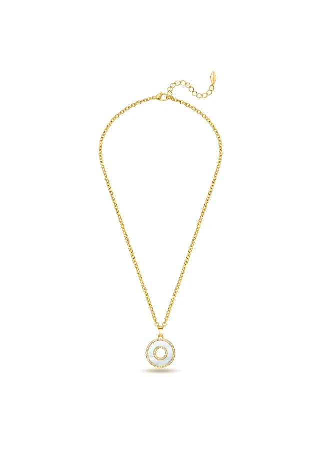 POLICE Saturn Gold Plated MOP Necklace, Bracelet and Earrings Set for women