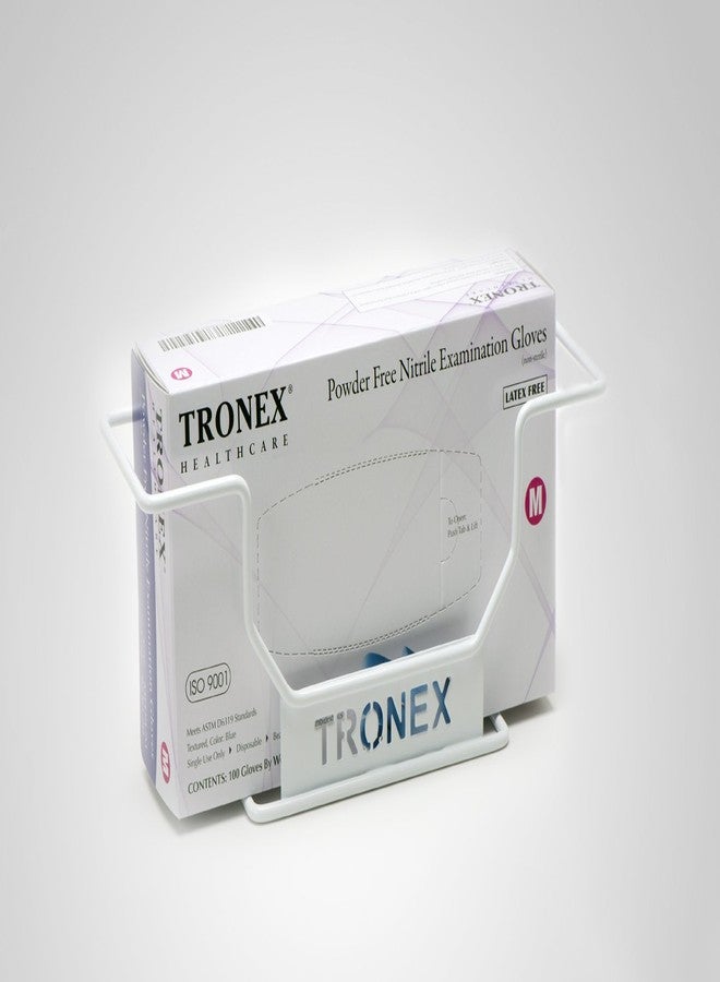 Tronex Single Wire Wall Mounted Rack Tissue Box Rack Disposable Glove Rack Napkin Box Holder Space Saver Durable White Enamel, White (Box of 1) - Image 2