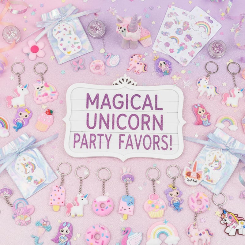 Batiyeer 36 Pack Sweet Valentines Keychains Bulk, Pink Mermaid Unicorn Backpack Rainbow Key Chains, Birthday Party Favor Gifts Goodie Bag Stuffers for Party Decoration Supplies - Image 4