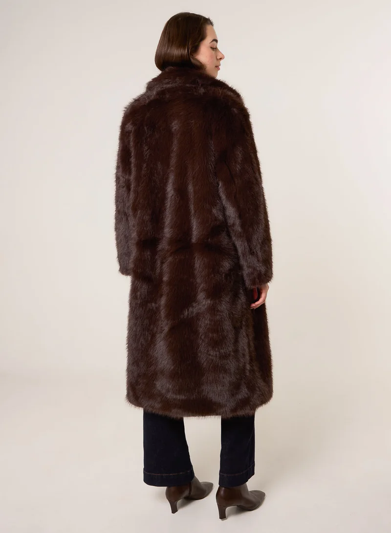Blue Vanilla Long Fluffy Coat