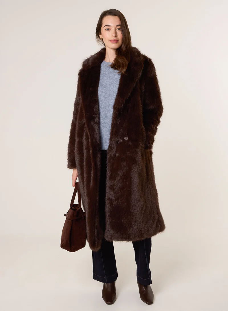 Blue Vanilla Long Fluffy Coat