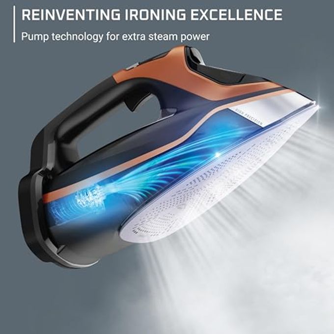 Rowenta Iron Steam Force Pro Steam Iron For Clothes, 1850 Watts, 5 Presets Smart Screen, Stainless Steel Soleplate, High-Efficiency Handheld Ironing, Black Copper, Dw9580 - Image 2