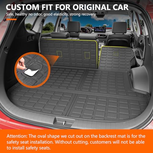 powoq Cargo Liner Compatible with 2021 2022 2023 Santa Fe Trunk Mat Cargo Mat All Weather TPE Backrest Liner Replacement for 2021 2022 2023 Santa Fe Accessories (Compatible with 21-23 Santa Fe) - Image 2