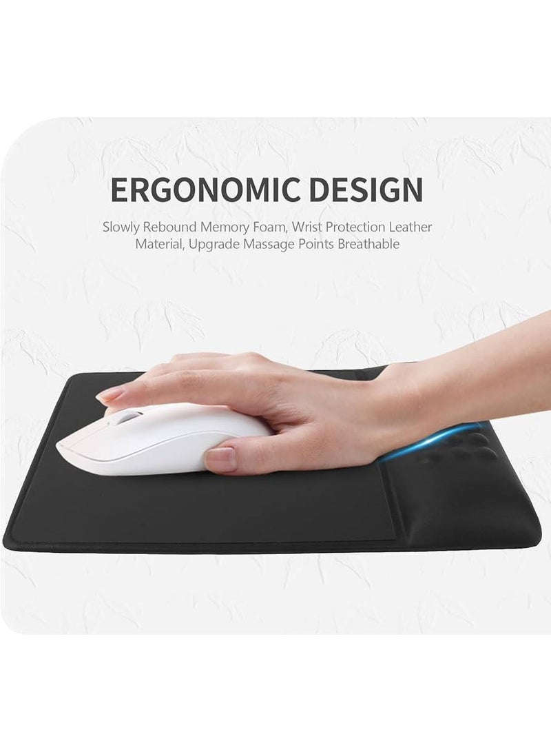 Mouse pad with Gel  foam Cushion - Ergonomic Mouse pad with Wrist Rest - Non-Slip & Waterproof - Memory Foam Mouse Mat with Wrist Pad, Hand Rest Gel Pad Mouse, Keyboard, Computer