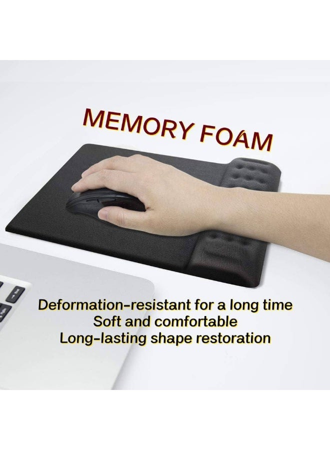 Mouse pad with Gel  foam Cushion - Ergonomic Mouse pad with Wrist Rest - Non-Slip & Waterproof - Memory Foam Mouse Mat with Wrist Pad, Hand Rest Gel Pad Mouse, Keyboard, Computer