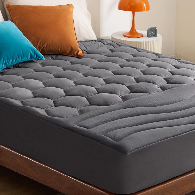 Bedsure Bedsure RV Short Queen Mattress Pad Cover  Quilted Fitted Mattress Topper Protector with 821 Inches Deep Pocket Noiseless Bed Cover Padded for Camper and Motorhome Grey 60x75 Inches 