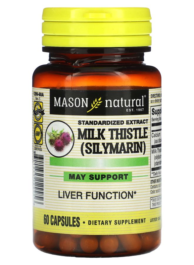 Milk Thistle (Silymarin) Standardized Extract 60 Capsules