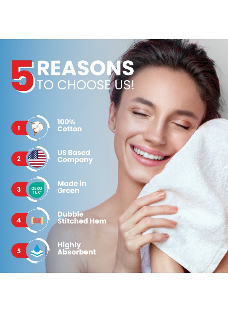 Infinitee Xclusives [12 Pack] Premium White Wash Cloths and Face Towels, 13 x 13 Inches (33 x 33cm) 100% Cotton, Soft and Absorbent Washcloths Set - Perfect for Bathroom, Gym, and Spa - pzsku/Z5FA6367800E677CB460AZ/45/_/1724325915/a3d9433b-88e3-4376-a8ec-b0cd6b941e0b