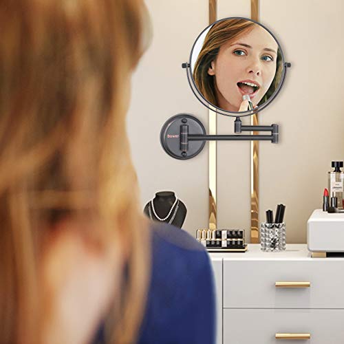 DOWRY Wall Mounted Magnifying Makeup Mirror with 10x Magnification, Oil Rubbed Bronze, 8 Inch Double-Sided Swivel Makeup Mirror Wall, 12 Inch Extension - Image 5