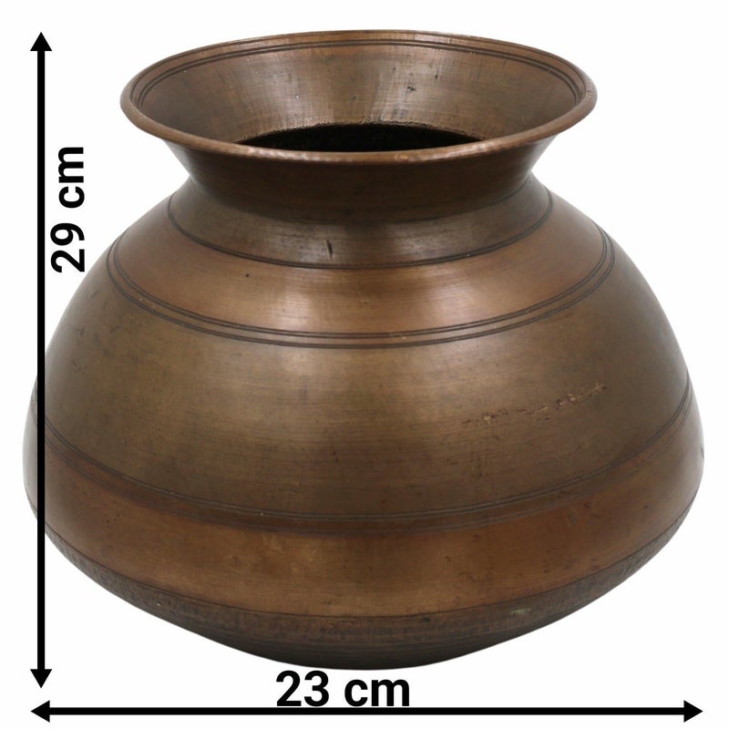 Bhunes Bhunes Brass Vintage Antique HandCarved Pot Exquisite Decorative Vessel with Intricate CarvingsBrown 115 Inch 1 Piece  - Image 4