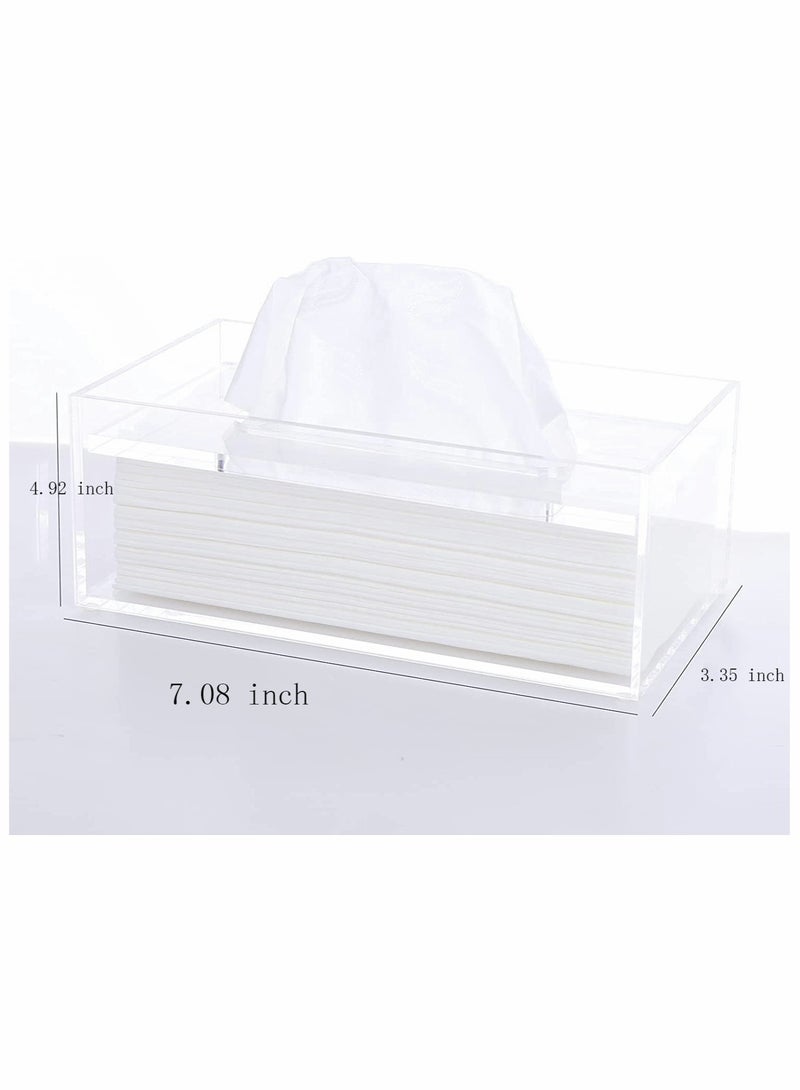 Zikra Acrylic Tissue Dispenser Box Cover Holder Clear Rectangle Napkin Organizer for Bathroom, Kitchen and Office Bedroom - Image 2
