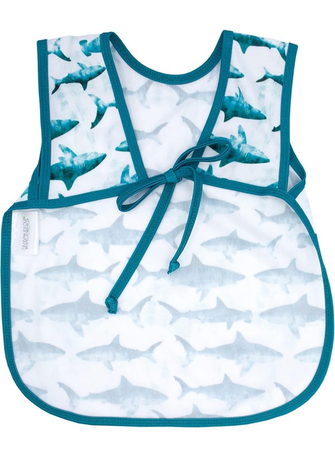 BapronBaby BapronBaby Shark Attack Bapron - No Neck Tie Safer Bib for Baby & Toddler - Soft Waterproof Stain Resistant - Machine Washable - Sz Baby/Toddler 6m-3T  - Image 3