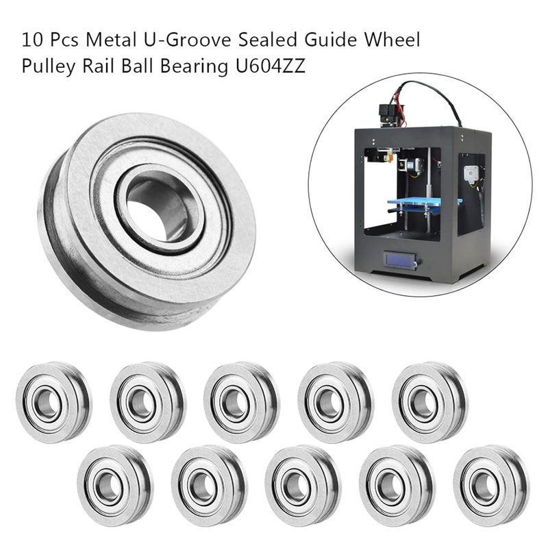 10 Pcs Metal U - Sealed Guide Wheel Pulley Bearing for 3D Printer - and Durability - Image 2
