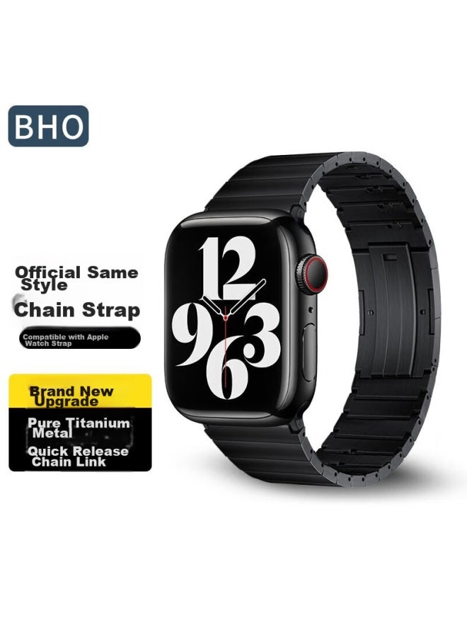 Bho مناسب لأشرطة Apple Watch، شريط ساعة Apple Watch S10/Ultra2 الجديد، شريط السلسلة المعدنية من التيتانيوم iWatch S9/8/7/6/5/SE - Image 1