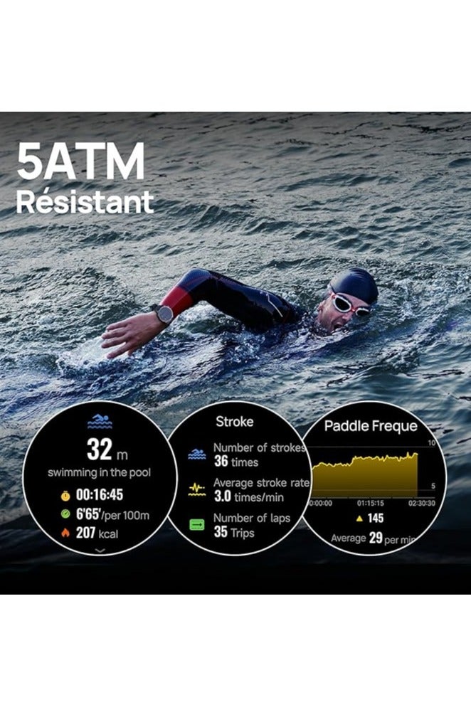 Mibro GS Pro2 - 1.43 Inch AMOLED Multi-Sport Smart Watch with Bi-Band GNSS Smartwatch with Heart Rate Surv. for Swimming, Cycling, Running, Hiking, Skiing and Padel - Image 3