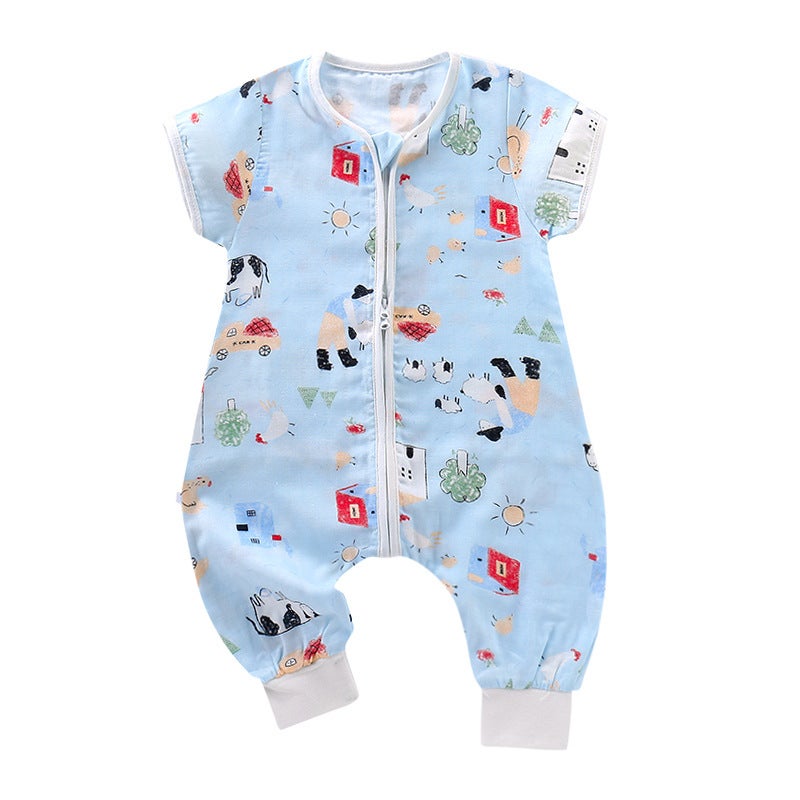 Baby Summer Sleep Sack Bamboo Cotton ZM Happy Ranch short sleeve sleeping bag 