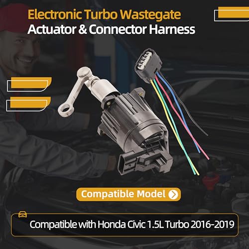 JAVOUKA Electronic Turbo Wastegate Actuator Turbocharger Solenoid Valve + Actuator Connector Plug Harness (5-Way), Compatible with Honda Civic 1.5L 2016-2019, OE# K6T52372 189005AAA01 - Image 2