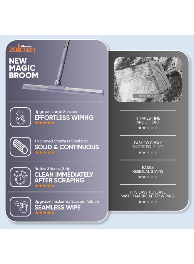 ZALCOON Floor Wiper with 180° Rotating Head, Wide Squeegee, 52-Inch Telescopic Handle Floor Cleaner for Tiles, Bathroom, Window Glass, Garage, Deck & Shower (35CM) - Image 3