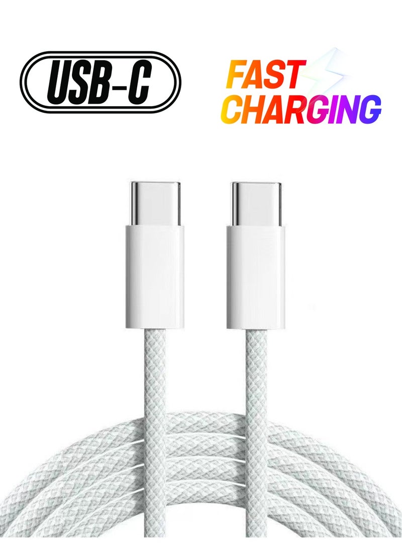 Braided Fast Charge Cord Dual USB-C Charging Cable for iPhone, iPad laptop Data Cable  - Image 1
