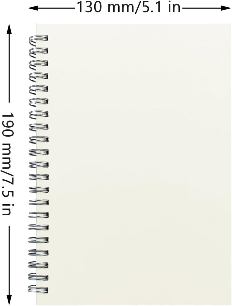 DSTELIN Premium 2Pack Sketchbooks  Soft Cover 140 Pages 70 Sheets 75 x 51 inches 100GSM Paper Brown Spiral Notebooks Set  - Image 3