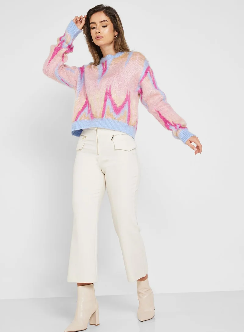 ONLY Printed Puff Sleeve Sweater