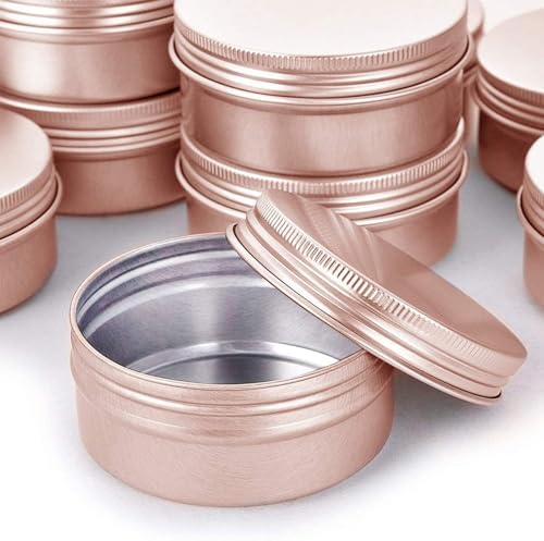 BallHull 1 oz Aluminum Tin Jar with Screw Cap Refillable Container for Cosmetic, Lip Balm, Cream, Rose Gold 12 Pcs. - Image 4