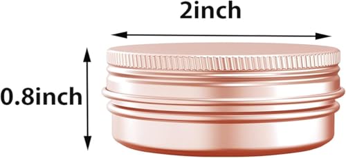 BallHull 1 oz Aluminum Tin Jar with Screw Cap Refillable Container for Cosmetic, Lip Balm, Cream, Rose Gold 12 Pcs. - Image 3