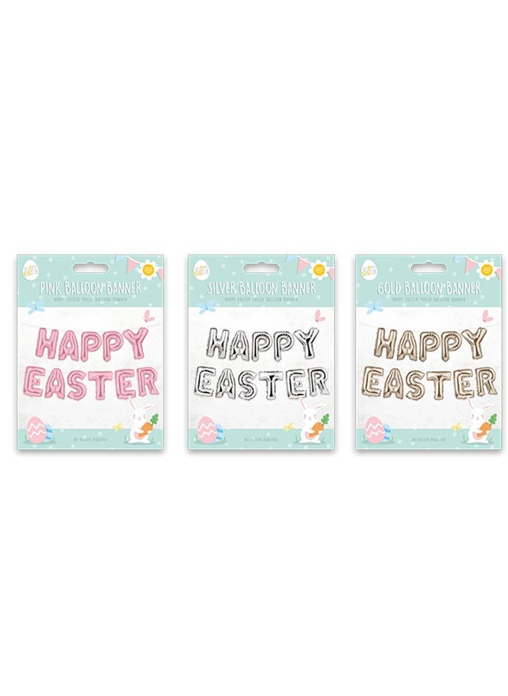 Gem Imports Gems Happy Easter Foil Balloon Banner Assorted 1 Piece - Image 1
