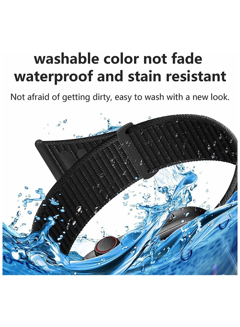 حزام فيلكرو من النايلون المقاوم للماء لساعة Apple Watch SE (2024) GPS مقاس 44 مم، أسود - Image 4