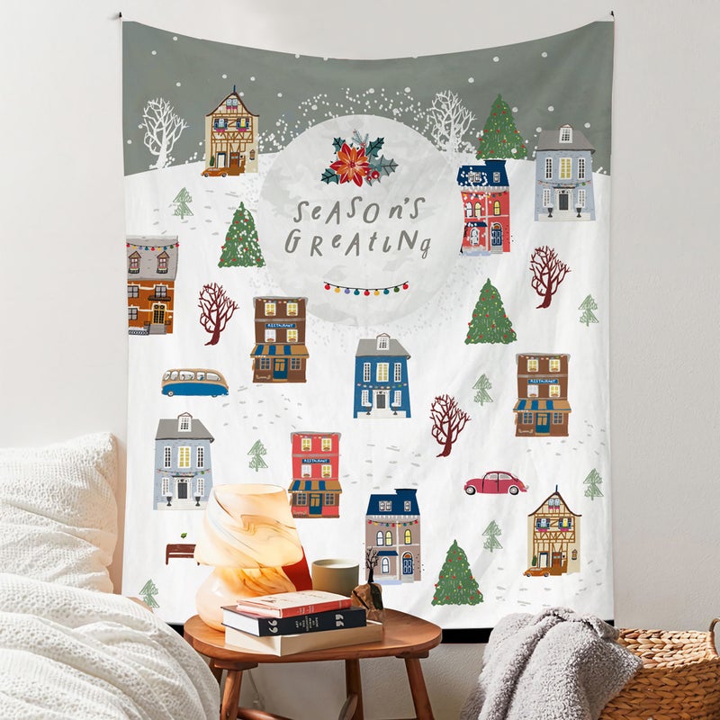 Ins Style Scandinavian Room Layout Christmas Tapestry Background Wall Cloth Christmas Party Bedroom Background Cloth Bedside Hanging Cloth - Image 1