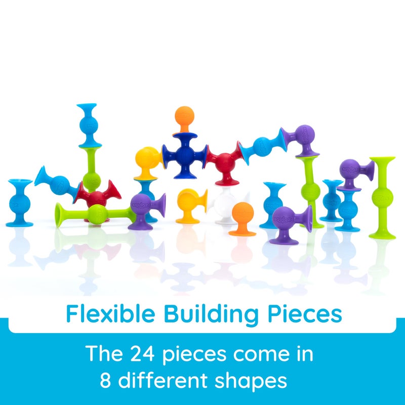 Fat Brain Toys Squigz Starter Set, 24 Piece Suction Bath Toys, Sensory Toys for Kids 3 and Up - Image 2