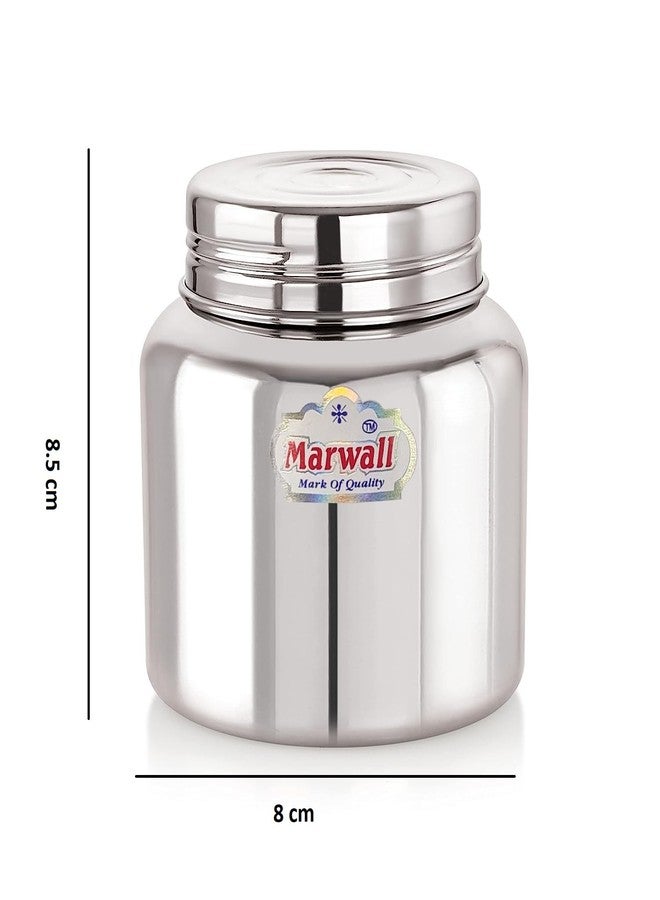 MARWALL برطمان/علبة/وعاء تخزين من الفولاذ المقاوم للصدأ من ماروال لتخزين أدوات المطبخ مع وصلة ملولبة - 300 مل (عبوة من قطعتين) - Image 3