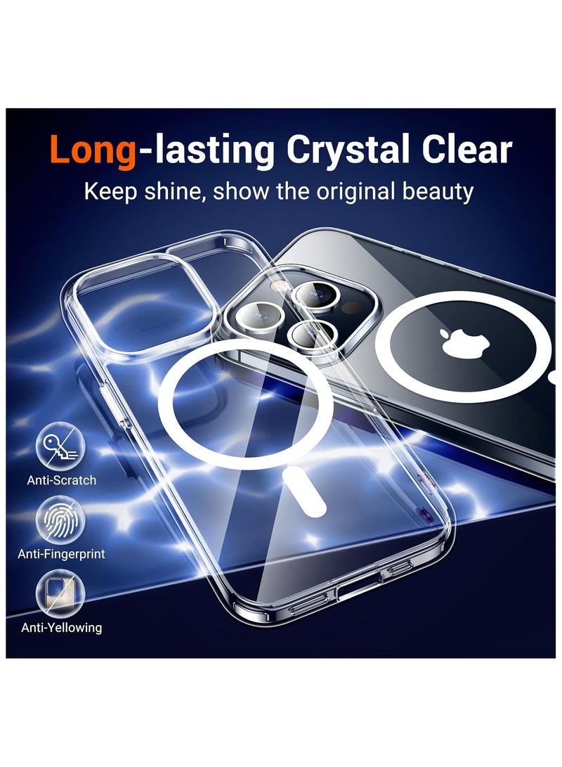 حافظة شفافة لهاتف iPhone 15 Pro مع Magsafe والرسوم المتحركة، نفس الغطاء الواقي الرسمي المقاوم للصدمات، 6.1 بوصة - Image 2