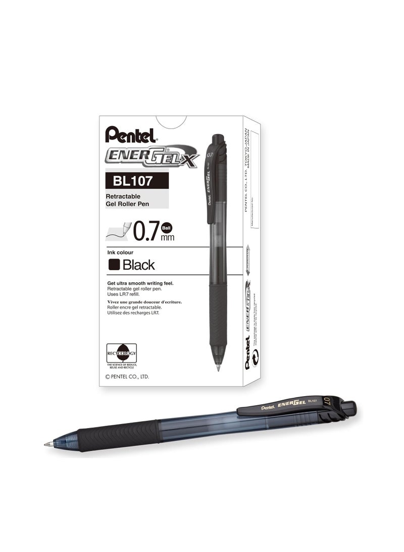 Pentel Energel Gel Ink Pen 0.7mm Tip Black Ink ( 12-Piece ) - Image 1