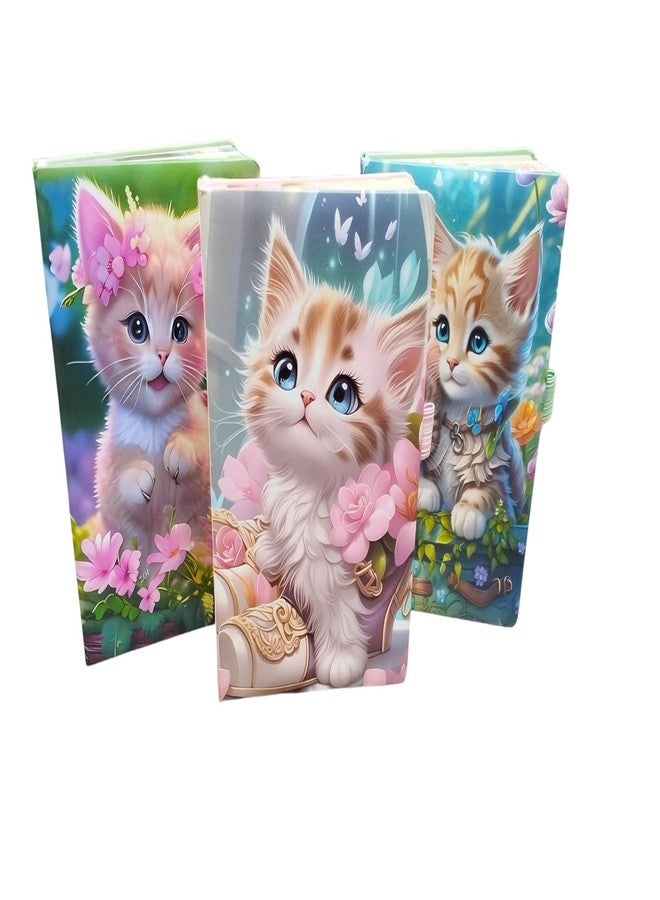 TECHNOCHITRA Cute Moon Eyes Kitten Diary Notebook Journal with Bookmark for Girls - Image 1