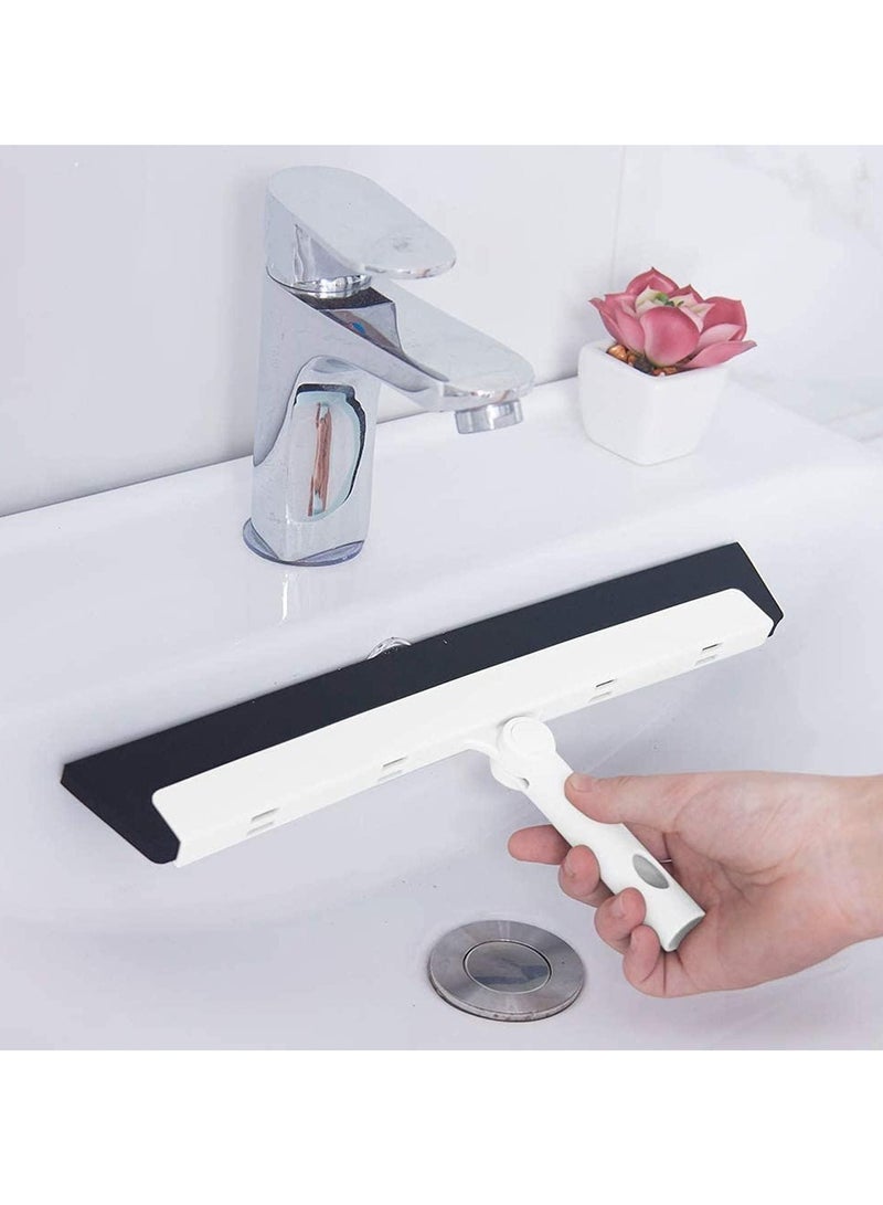 Floor Squeegee, Floor Wiper Household Magic Broom, Hair Wiper, Rubber Blade, Tile Shower Floor Wiper, for Bathroom, with 45" Extension Long Handle