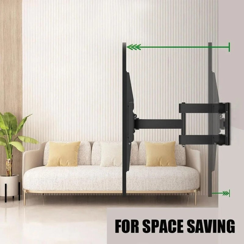 BEETEC Double Arms Swivel TV Wall Mount for 32-80 Inch LED & LCD Flat Panel TVs up to 60 kg/132 lbs and VESA up to 600x400, Full-Motion Design with 490mm Extension, Tilting and Swiveling Arms, Black | TF-600S - Image 2