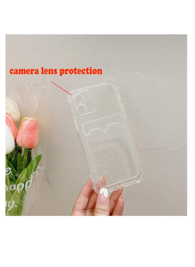 Generic Compatible with iPhone 15 Pro Case,Clear Protective Card Slot Case,Slim Fit Drop Resistant Soft TPU Wallet Case with Bumper,Cute Card Holder Pocket Case  - Image 3