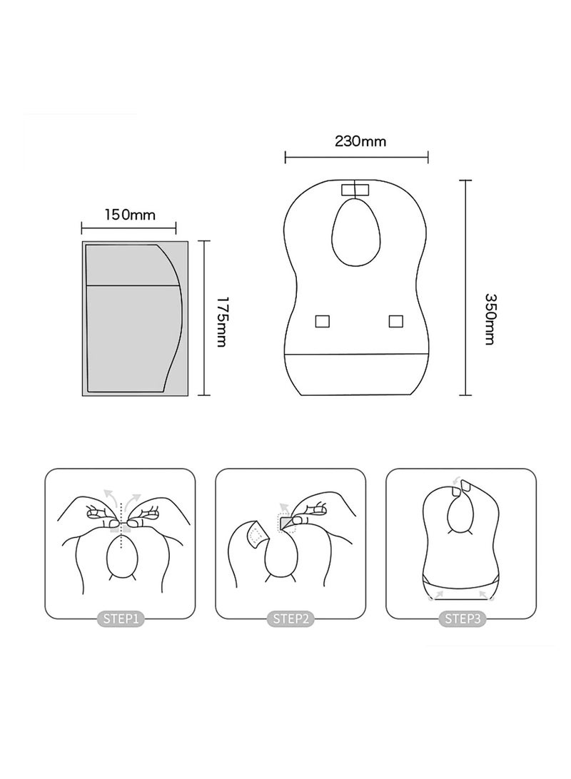 Star Babies Combo Pack (Disposable Changing mat 36pcs, Disposable Bibs 40pcs with  Disposable Breast Pad 8pcs) - Blue - Image 4