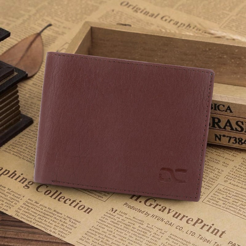 Dezire Crafts PU Leather Wallet for Men | Slim & Stylish | 3 Card Pockets, 1 Zipper Pocket, 1 Coin Pocket, 1 Currency Compartment, 2 Hidden Pockets (Brown) - Image 4