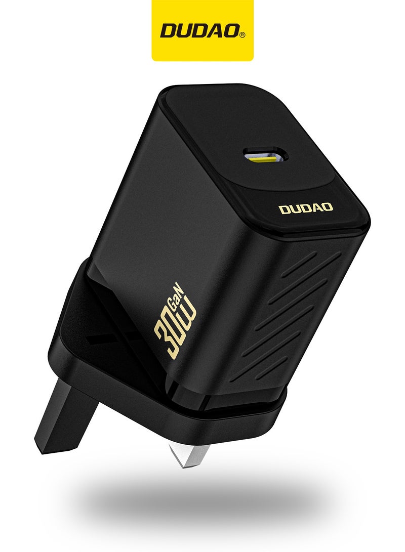 DUDAO 30W GaN Fast Charger USB-C Power Adapter , PD Wall Charger with 9-Layer Safety Protection, Low-Heat Smart Temperature Control, Compatible with iPhone, Samsung, Huawei, Xiaomi & More - Image 1