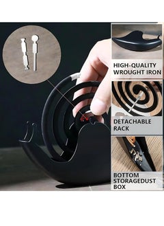 BIGTHREE Snail Mosquito Coil Holder Metal, Snail Incense Stick Holder, Incense Ash Catcher with Cleaning Brush, Mosquito Repellent Coil Holder, Home Office Camping Supplies, Table Decoration  - Image 3