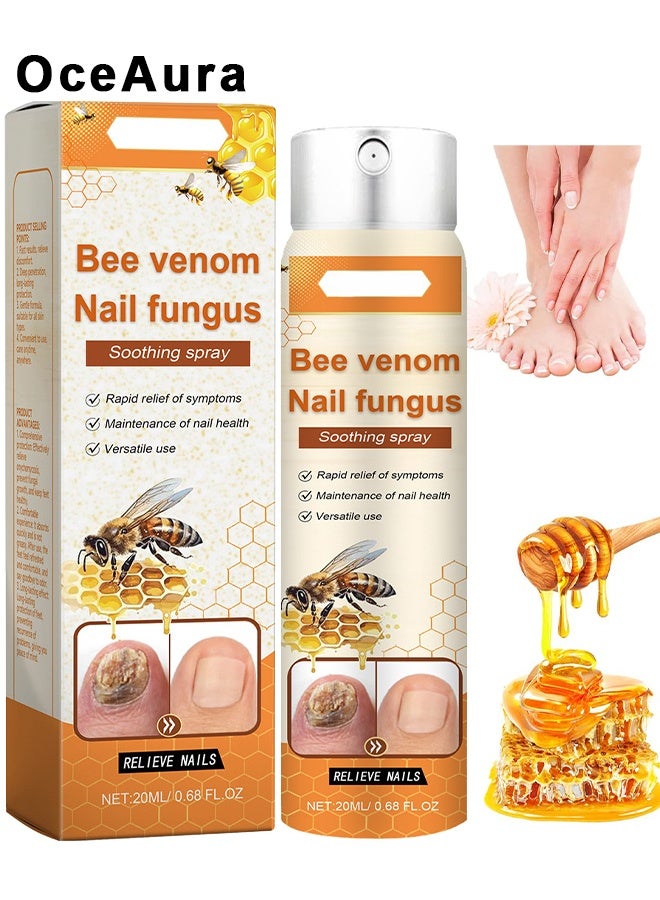 OceAura Bee Venom Nail Fungus Soothing Spray, Advanced Nail Repair Spray, Professional Bee Venom Nail Soothing Spray, Nail Repair For Damaged Nails, Nails Care, Nails Repair Essence Serum For Damaged Nails Safely And Gently, 20ml - Image 1