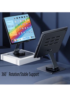 GNAFOTU 360° Rotating Tablet Stand, Adjustable Swivel Tablet Holder for iPad Pro, Air, Mini, Macbook Laptop, Carbon Alloy Desk/Tablet Stand  - Image 3