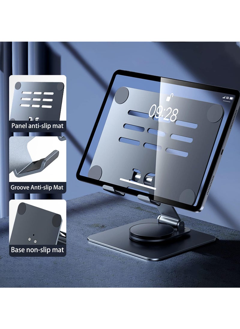 GNAFOTU 360° Rotating Tablet Stand, Adjustable Swivel Tablet Holder for iPad Pro, Air, Mini, Macbook Laptop, Carbon Alloy Desk/Tablet Stand  - Image 4