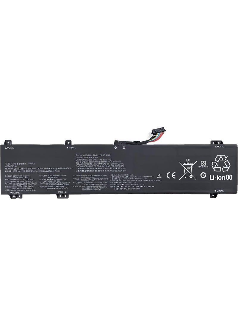 Terabyte (15.44V 80Wh/5182mAh) L22M4PC2 L22C4PC2 L22B4PC2 Laptop Batteries .for Legion Slim 5 16APH8/16IRH8/16AHP9 R7000P Y7000P 2023 Series - Image 1