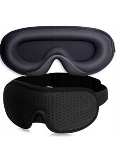 Eye Mask for Sleeping, 3D Weighted Eye Cover, Blindfold, Memory Foam Sleep Mask for Women Men, Comfortable for Travel Nap on Airplane (Black)