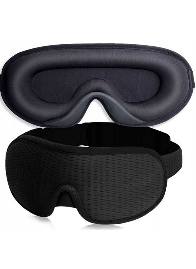 Generic - Eye Mask for Sleeping, 3D Weighted Eye Cover, Blindfold, Memory Foam Sleep Mask for Women Men, Comfortable for Travel Nap on Airplane (Black) - Image 1
