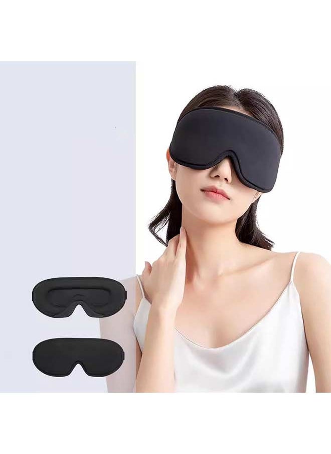Generic - Eye Mask for Sleeping, 3D Weighted Eye Cover, Blindfold, Memory Foam Sleep Mask for Women Men, Comfortable for Travel Nap on Airplane (Black) - Image 1