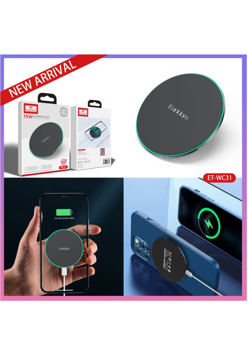 Earldom ET-WC31 15W Wireless Charging Pad - Fast, Efficient, and Compact Wireless Charger - Image 3